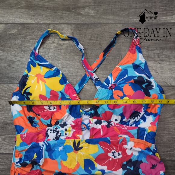 Yonique Plus Size Floral One Piece Swimsuit Size 16W - Picture 5 of 7